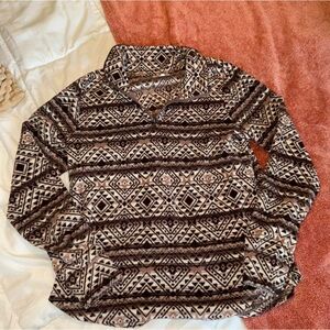 Maurices Brown Aztec Fleece